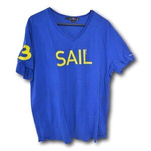 Men’s RLX Ralph Lauren Sailing Blue T-Shirt with Yellow Type Size: XL